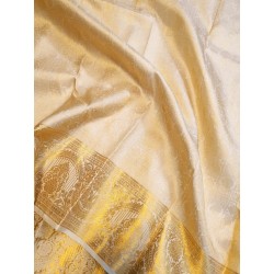 2G Pure Kanjivaram Silk Saree  - White