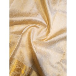 2G Pure Kanjivaram Silk Saree  - White