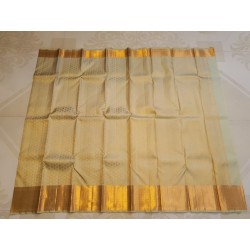 Pure Kanjivaram Silk Saree  - Pastel Green -  Gold Zari