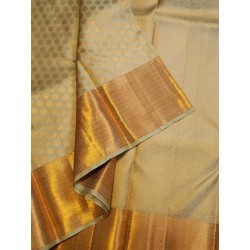 Pure Kanjivaram Silk Saree  - Pastel Green -  Gold Zari