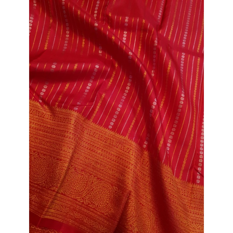 Pure Kanjivaram Silk Saree  - Red