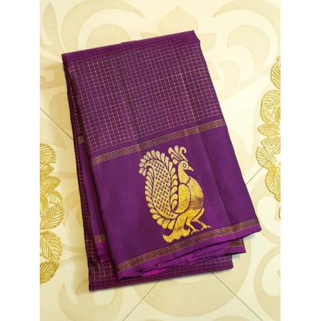 2G Pure Kanjivaram Silk Saree  - Violet