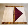 Pure Korvai Kanjivaram Silk Saree  - White With Maroon