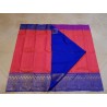 Pure Korvai Kanjivaram Silk Saree  - Pink With Blue