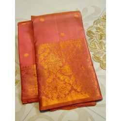 Pure Kanjivaram Silk Saree  - Guava