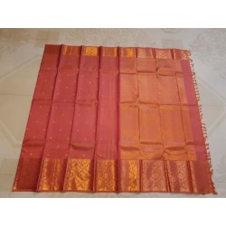 Pure Kanjivaram Silk Saree  - Guava
