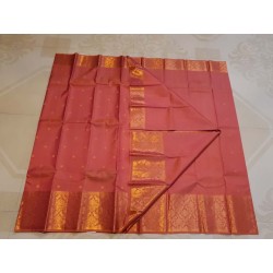 Pure Kanjivaram Silk Saree  - Guava