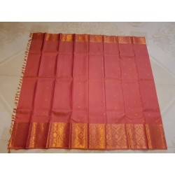 Pure Kanjivaram Silk Saree  - Guava