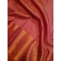 Pure Kanjivaram Silk Saree  - Guava