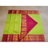 Pure Kanjivaram Silk Saree  - Green With Pink