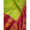 Pure Kanjivaram Silk Saree  - Green With Pink