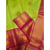 Pure Kanjivaram Silk Saree  - Green With Pink