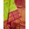 Pure Kanjivaram Silk Saree  - Green With Pink