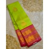 Pure Kanjivaram Silk Saree  - Green With Pink