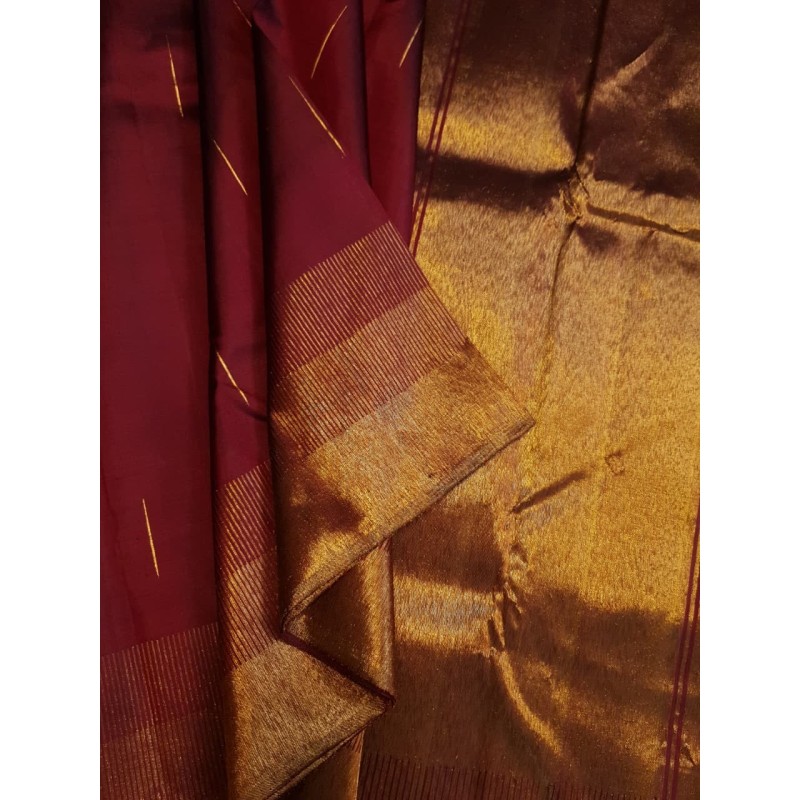 2G Pure Kanjivaram Silk Saree  - Maroon - 8kol