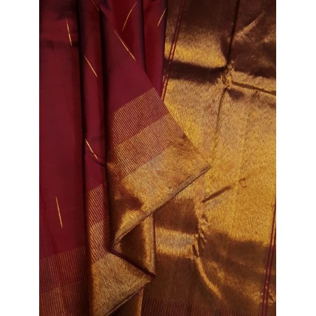 2G Pure Kanjivaram Silk Saree  - Maroon - 8kol