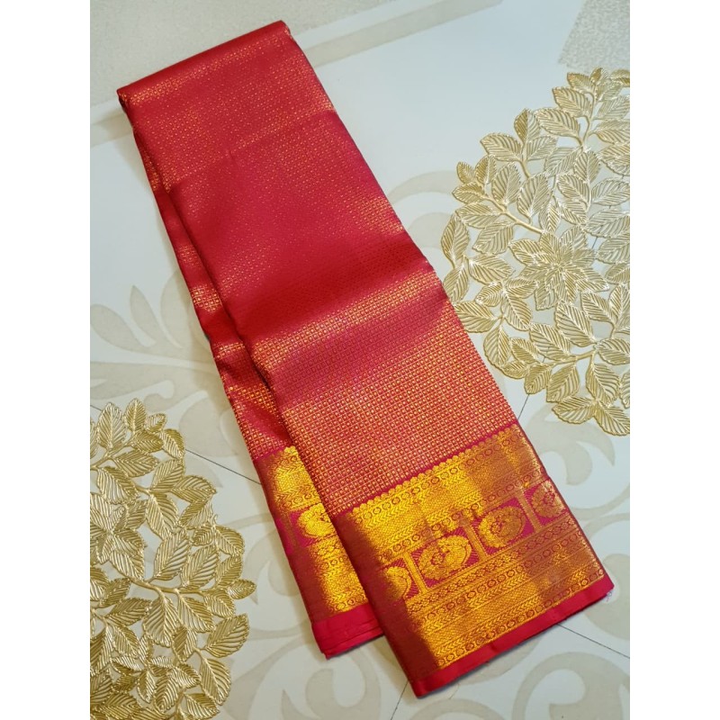 2G Pure Kanjivaram Silk Saree  - Red