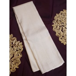 Pure Kanjivaram Silk Saree  - White - Silver zari