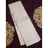 Pure Kanjivaram Silk Saree  - White - Silver zari