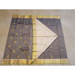Pure Kanjivaram Silk Saree  - Grey
