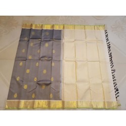 Pure Kanjivaram Silk Saree  - Grey