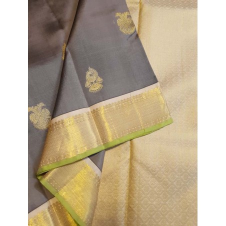 Pure Kanjivaram Silk Saree  - Grey