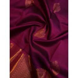 Pure Kanjivaram Silk Saree  - Purple Big border