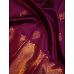 Pure Kanjivaram Silk Saree  - Purple Big border