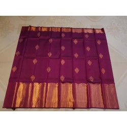 Pure Kanjivaram Silk Saree  - Purple Big border