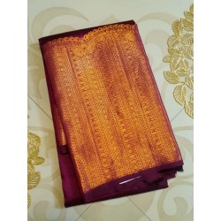 Pure Kanjivaram Silk Saree  - Purple Big border