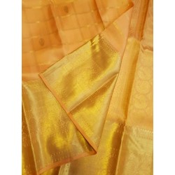 Pure Kanjivaram Silk Saree  - Yellow