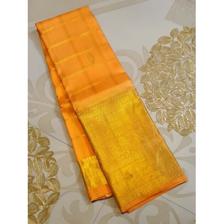 Pure Kanjivaram Silk Saree  - Yellow