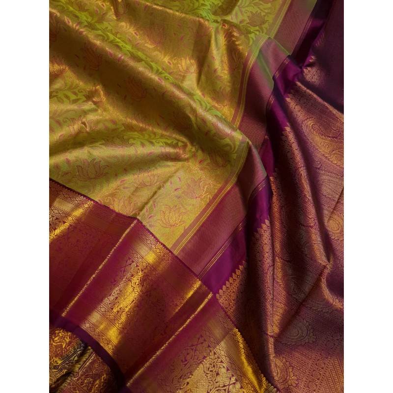 Pure Kanjivaram Silk Saree  - Green