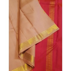 Pure Kanjivaram Silk Saree  - Sandal