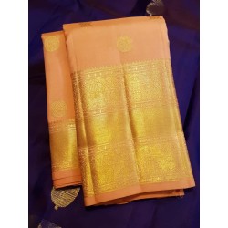Pure Kanjivaram Silk Saree  -  Peach