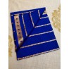 Pure Kanchi Soft Silk Sarees royal Blue with contrast red Blouse
