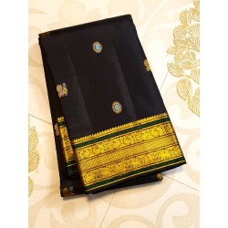 Pure Kanjivaram Silk Saree  - Black