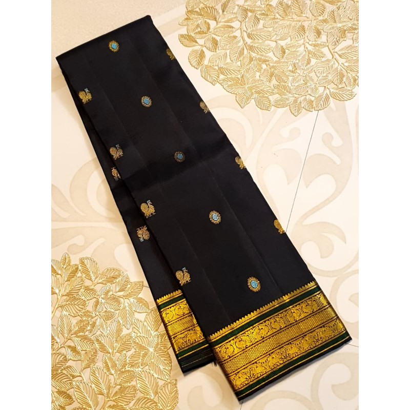 Pure Kanjivaram Silk Saree  - Black