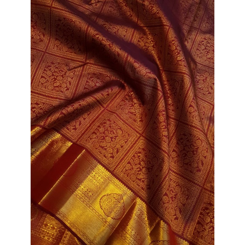 Pure Kanjivaram Silk Saree  - Maroon