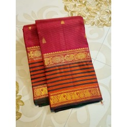 Pure Kanjivaram Silk Saree Maroon | Gold Zari Traditional Wedding Saree | Prahla Silks