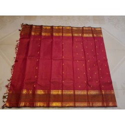 Pure Kanjivaram Silk Saree Maroon | Gold Zari Traditional Wedding Saree | Prahla Silks