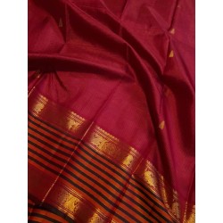 Pure Kanjivaram Silk Saree Maroon | Gold Zari Traditional Wedding Saree | Prahla Silks