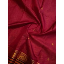 Pure Kanjivaram Silk Saree Maroon | Gold Zari Traditional Wedding Saree | Prahla Silks