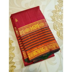 Pure Kanjivaram Silk Saree Maroon | Gold Zari Traditional Wedding Saree | Prahla Silks