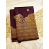 2G Pure Kanjivaram Silk Sareee - Elephant border - plum purple