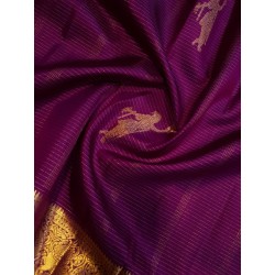 2G Exclusive Pure Kanchipuram Silk Saree with Vairaoosi Weaving, Parrot Buttas & Rich Zari Pallu