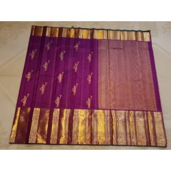 2G Exclusive Pure Kanchipuram Silk Saree with Vairaoosi Weaving, Parrot Buttas & Rich Zari Pallu