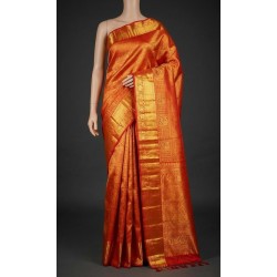 2G Pure Kanjivaram Silk Saree - chilliRed