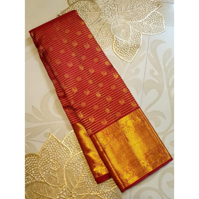 2G Pure Bridal Kanjivaram Silk Saree - Maroon