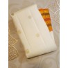 2G Pure Korvai Kanjivaram Silk - white - Mustrad Orange
